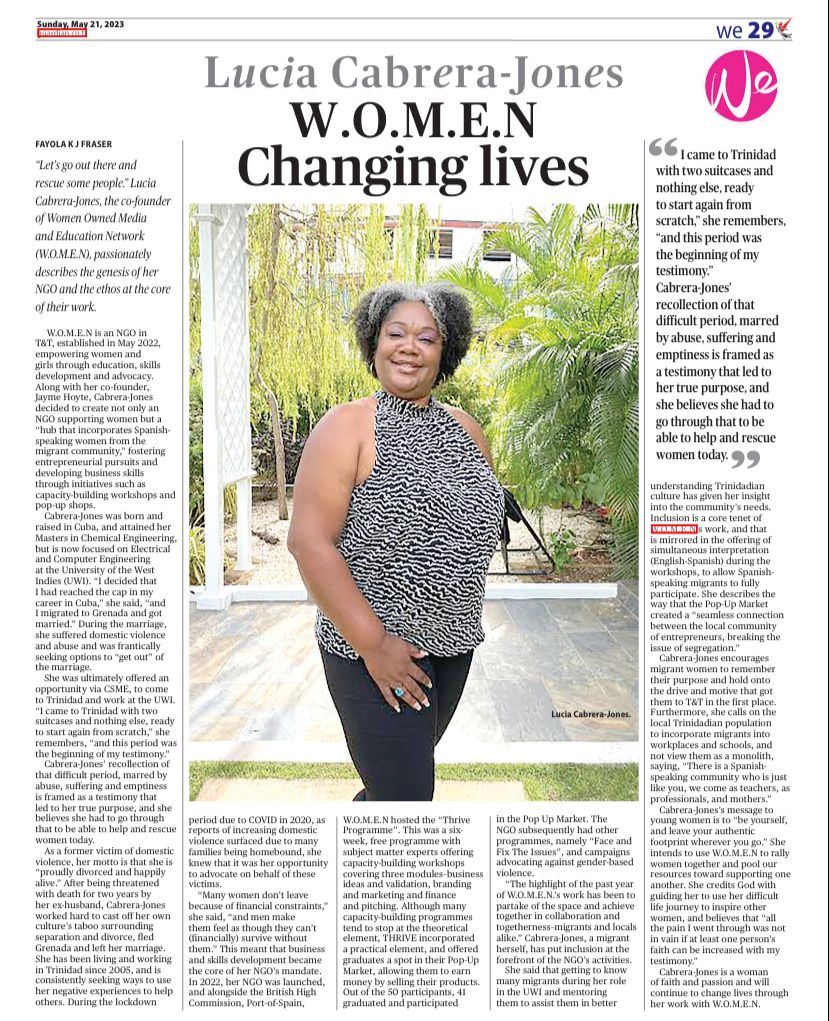 Lucia Cabrera-Jones W.O.M.E.N Changing lives